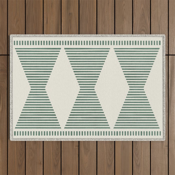 Southwestern Boho - Sage Green Outdoor Rug Gallery Image 1