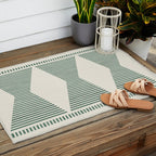 Southwestern Boho - Sage Green Outdoor Rug Gallery Image 2