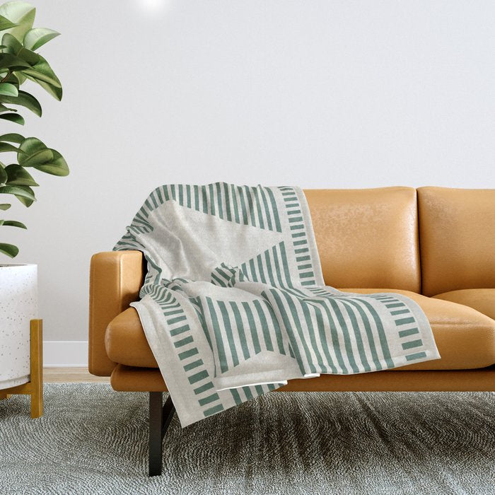 Southwestern Boho - Sage Green Throw Blanket Gallery Image 1