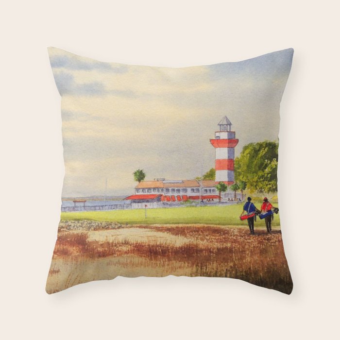Harbor Town Golf Course SC Throw Pillow Gallery Image 1