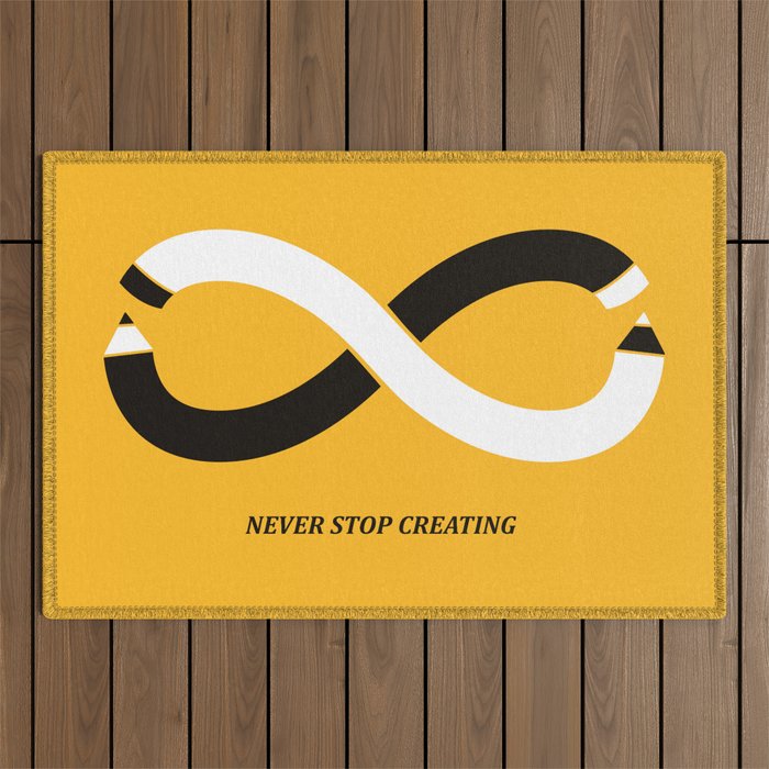 Never stop creating (the infinity pencil) Outdoor Rug Gallery Image 1
