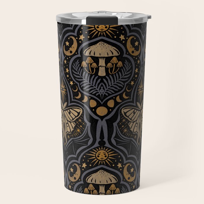 Celestial Forest Damask - Midnight Travel Mug Gallery Image 1