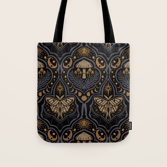Celestial Forest Damask - Midnight Tote Bag Gallery Image 1