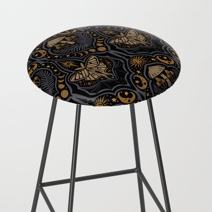 Celestial Forest Damask - Midnight Stool Gallery Image 2
