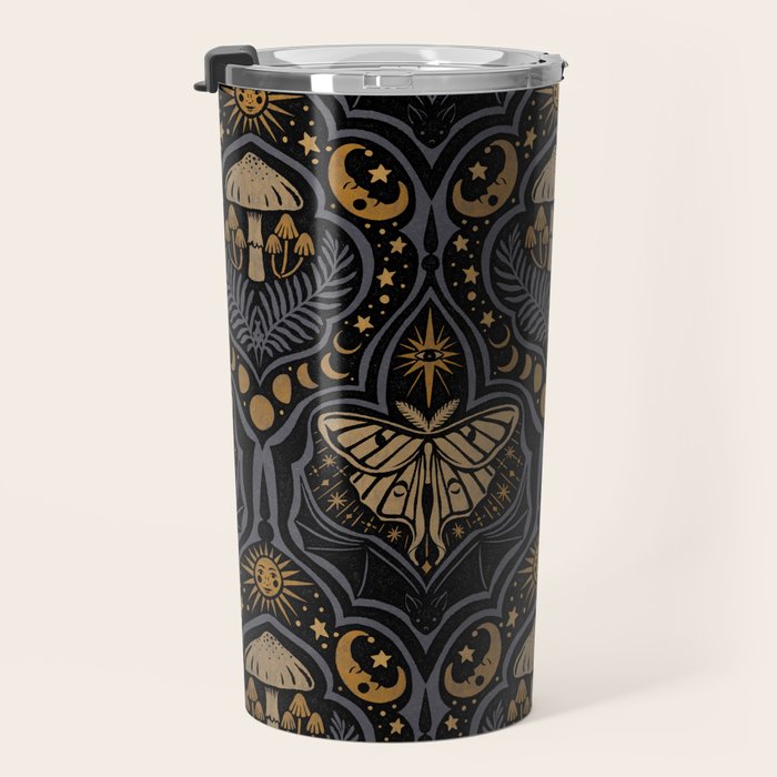Celestial Forest Damask - Midnight Travel Mug Gallery Image 3