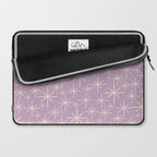 Mid Century Modern Twinkling Stars Retro Atomic Pattern Lavender Cream Laptop Sleeve Gallery Image 2