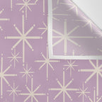 Mid Century Modern Twinkling Stars Retro Atomic Pattern Lavender Cream Wall Tapestry Gallery Image 3