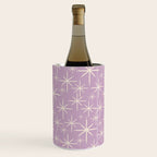 Mid Century Modern Twinkling Stars Retro Atomic Pattern Lavender Cream Wine Chiller Gallery Image 2
