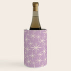 Mid Century Modern Twinkling Stars Retro Atomic Pattern Lavender Cream Wine Chiller Gallery Image 1