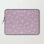 Mid Century Modern Twinkling Stars Retro Atomic Pattern Lavender Cream Laptop Sleeve Gallery Image 1
