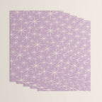 Mid Century Modern Twinkling Stars Retro Atomic Pattern Lavender Cream Wrapping Paper Gallery Image 3