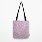 Mid Century Modern Twinkling Stars Retro Atomic Pattern Lavender Cream Tote Bag Gallery Image 2