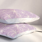 Mid Century Modern Twinkling Stars Retro Atomic Pattern Lavender Cream Pillow Sham Gallery Image 3
