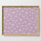 Mid Century Modern Twinkling Stars Retro Atomic Pattern Lavender Cream Serving Tray Gallery Image 1