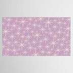 Mid Century Modern Twinkling Stars Retro Atomic Pattern Lavender Cream Tablecloth Gallery Image 2
