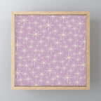 Mid Century Modern Twinkling Stars Retro Atomic Pattern Lavender Cream Mini Art Print Gallery Image 1