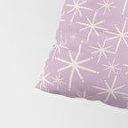 Mid Century Modern Twinkling Stars Retro Atomic Pattern Lavender Cream Pillow Sham Gallery Image 4