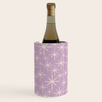 Mid Century Modern Twinkling Stars Retro Atomic Pattern Lavender Cream Wine Chiller Gallery Image 3