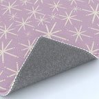 Mid Century Modern Twinkling Stars Retro Atomic Pattern Lavender Cream Rug Gallery Image 4