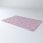 Mid Century Modern Twinkling Stars Retro Atomic Pattern Lavender Cream Rug Gallery Image 3