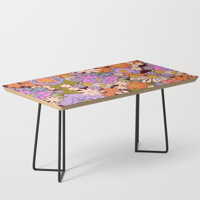 Psychedelic 70s Floral Pattern Coffee Table Gallery Image 1