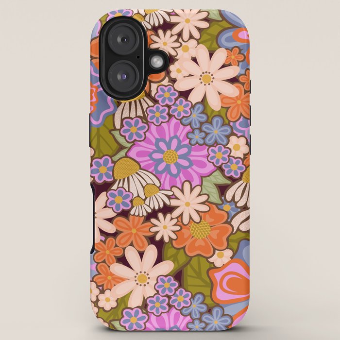 Psychedelic 70s Floral Pattern iPhone Case Gallery Image 5