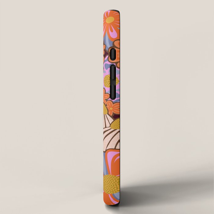 Psychedelic 70s Floral Pattern iPhone Case Gallery Image 2
