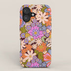 Psychedelic 70s Floral Pattern iPhone Case Gallery Image 1