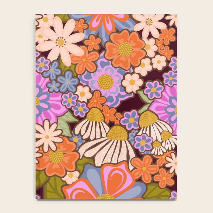 Psychedelic 70s Floral Pattern Notebook Gallery Image 4