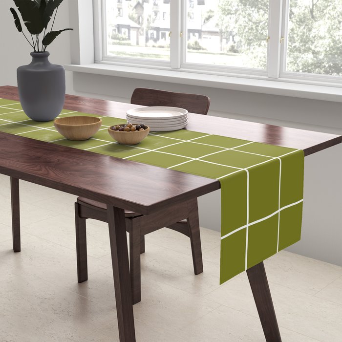 Grid (Matcha Green) Table Runner Gallery Image 2