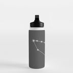 Capricorn Zodiac Star Constellation Line Art Grey Water Bottle Gallery Image 3