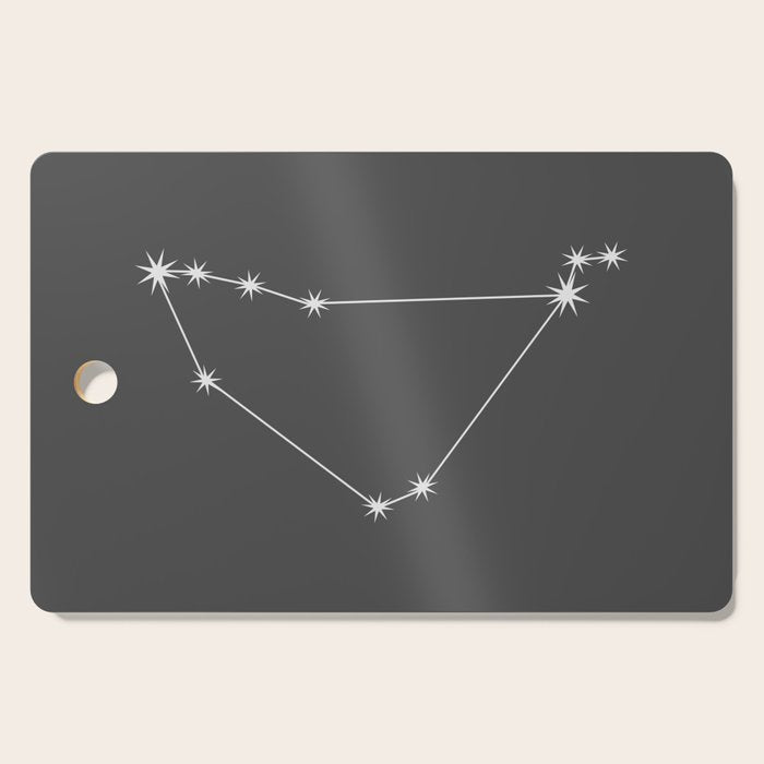 Capricorn Zodiac Star Constellation Line Art Grey Cutting Board Gallery Image 1