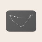 Capricorn Zodiac Star Constellation Line Art Grey Bath Mat Gallery Image 1
