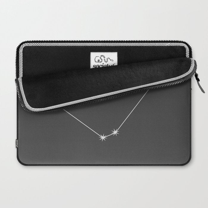 Capricorn Zodiac Star Constellation Line Art Grey Laptop Sleeve Gallery Image 2