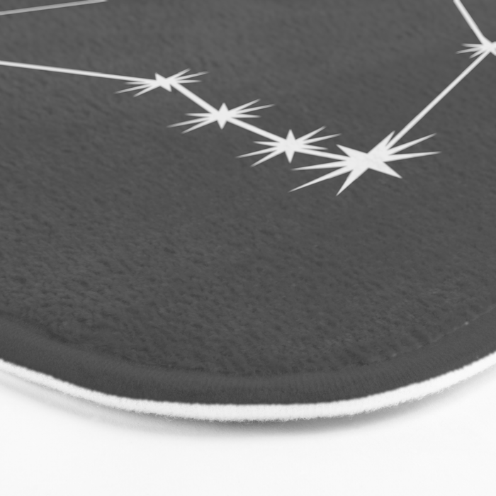 Capricorn Zodiac Star Constellation Line Art Grey Bath Mat Gallery Image 3