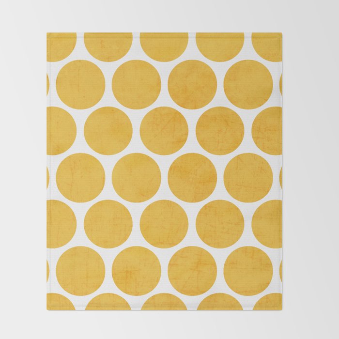 yellow polka dots Throw Blanket Gallery Image 2