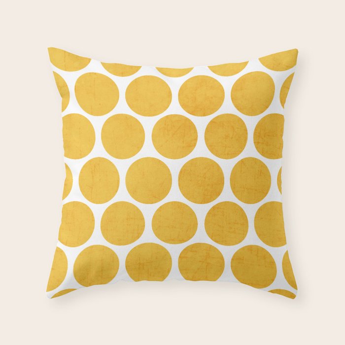 yellow polka dots Throw Pillow Gallery Image 6