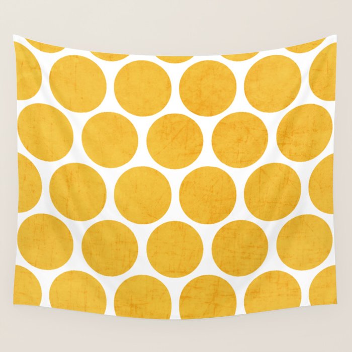 yellow polka dots Wall Tapestry Gallery Image 4