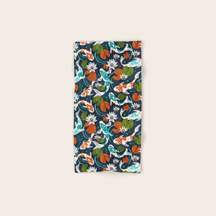 Koi Pond - Orange Bath Towel Gallery Image 1