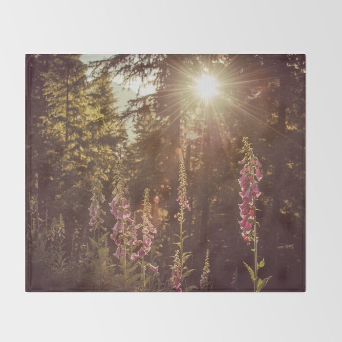 Wildflower Sunrise in the Mountains - Nature Photography Throw Blanket Gallery Image 2
