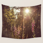 Wildflower Sunrise in the Mountains - Nature Photography Wall Tapestry Gallery Image 4