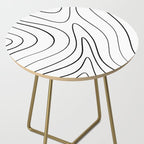 Minimalist Topographical Abstract in Black and White Side Table Gallery Image 2