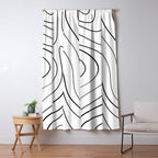Minimalist Topographical Abstract in Black and White Window Curtain Gallery Image 5