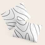 Minimalist Topographical Abstract in Black and White Pillow Sham Gallery Image 3