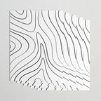 Minimalist Topographical Abstract in Black and White Wrapping Paper Gallery Image 3