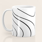 Minimalist Topographical Abstract in Black and White Coffee Mug Gallery Image 3