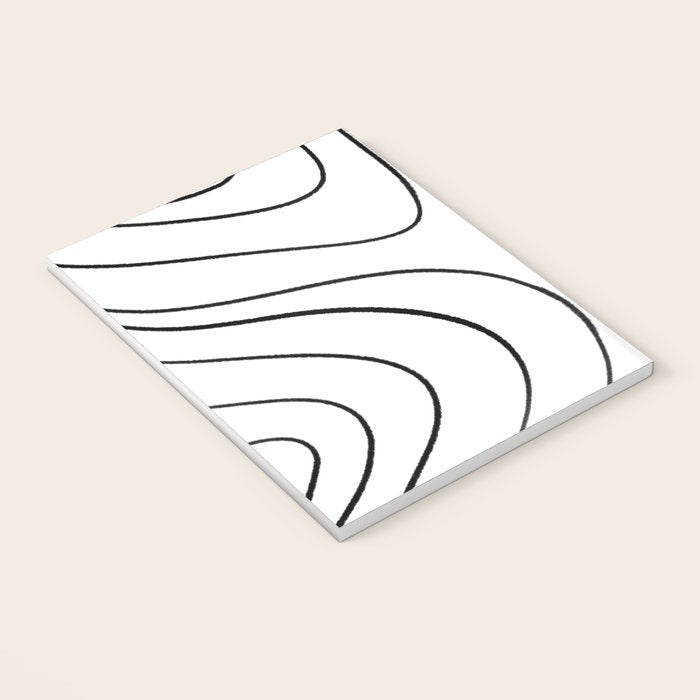 Minimalist Topographical Abstract in Black and White Notebook Gallery Image 3