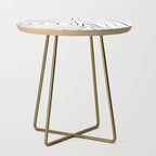 Minimalist Topographical Abstract in Black and White Side Table Gallery Image 1