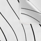 Minimalist Topographical Abstract in Black and White Wall Tapestry Gallery Image 3