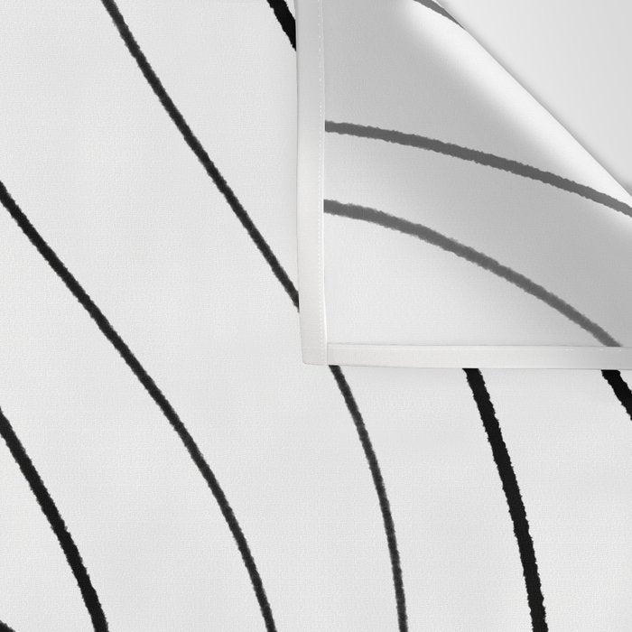 Minimalist Topographical Abstract in Black and White Wall Tapestry Gallery Image 3